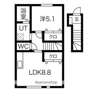 ワンリッチ金ヶ崎C【2階】の間取り