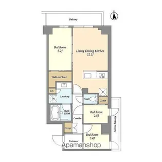 コンフォリア竹ノ塚イースト【8階】の間取り