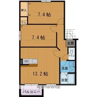 エル・デュー【1階】の間取り