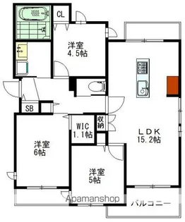 フォルス井の頭2WEST【1階】の間取り