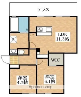 菊水ハイツB棟【1階】の間取り