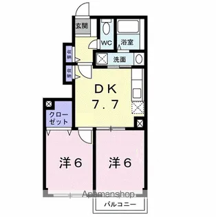 サザン・ヴィアーレB【1階】の間取り