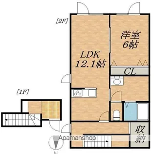 メゾン白樺【1階】の間取り
