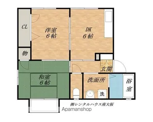 サンヒル岸和田Ⅲ【102号室】の間取り