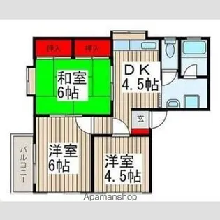 スミレハイツB【1階】の間取り