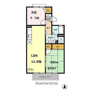 セジュールカザマ【2階】の間取り