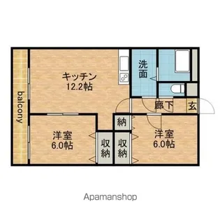 サンパークマンションⅠ【1階】の間取り