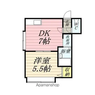カーサ山鼻【201号室】の間取り