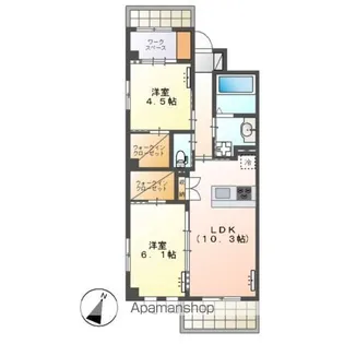 ヌヴェルセゾン【5階】の間取り