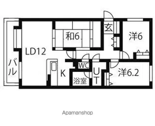 MANSION KURODA南8条II【3階】の間取り