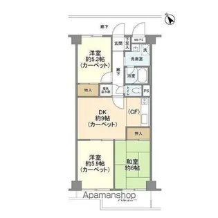 チサンマンション武蔵野【4階】の間取り