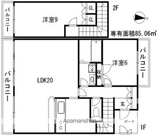 パティオ駒岡本館【205号室】の間取り