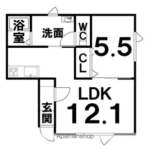 1LDKの間取り画像