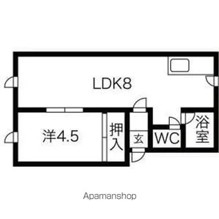 ワイズ当別B棟【106号室】の間取り