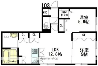 エミーズ2【103号室】の間取り