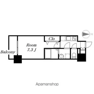 SーRESIDENCE亀島駅前ASCENT(アセント)12月契【3階】の間取り