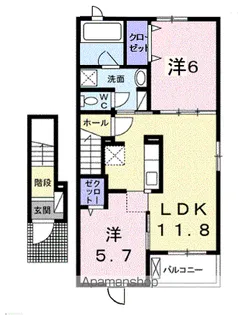 キャンディハウスE【2階】の間取り