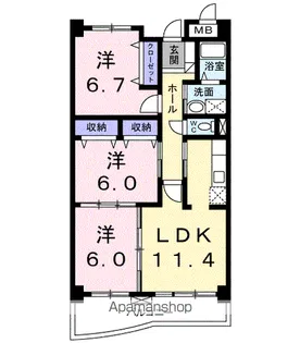 グランドレジデンス【3階】の間取り