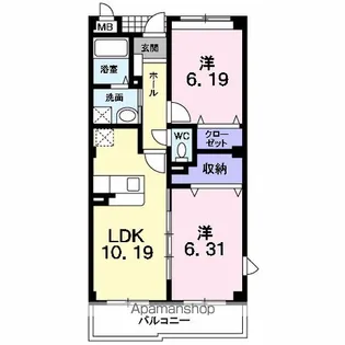 山形県山形市松波1丁目【マンション】の間取り