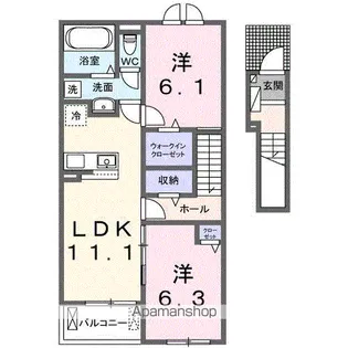 グランディス【2階】の間取り