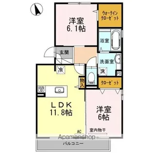 キャスバル A棟【3階】の間取り