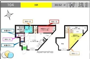 RAFFINE賑町【104号室】の間取り
