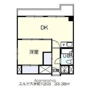エルデ大手前【1203号室】の間取り