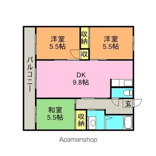 サンコーポ国分【202号室】の間取り
