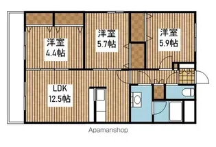 サンモール網川原【101号室】の間取り