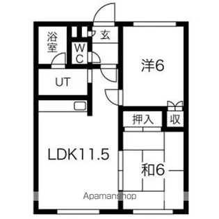 ロイヤルハイツ北野B【103号室】の間取り