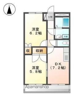 ラフィネ上恵土【2階】の間取り