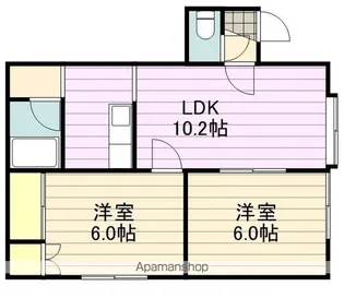 コンフォート平和通り10【106号室】の間取り