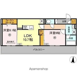 リヴィエール友丘【2階】の間取り