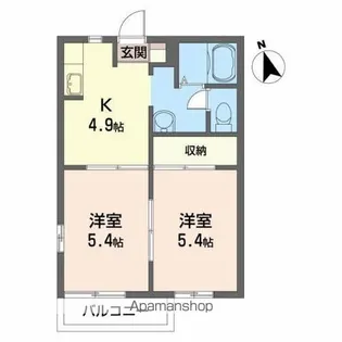 グリーンヒルズC【2階】の間取り