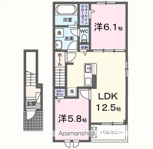 クラールいしおかⅠ【2階】の間取り