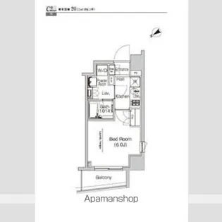 プラウドフラット門前仲町Ⅳ【6階】の間取り