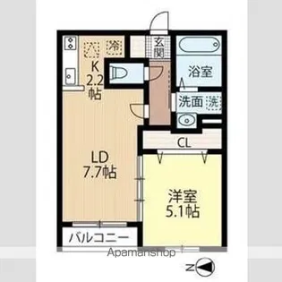 ATLANTIS HASSAMU【5階】の間取り