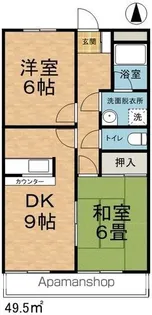 ウエストサイドレジデンスYAMASHICHI【3階】の間取り