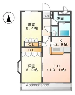 グリスィーヌ【2階】の間取り