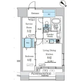 デュオフラッツ池尻大橋【4階】の間取り