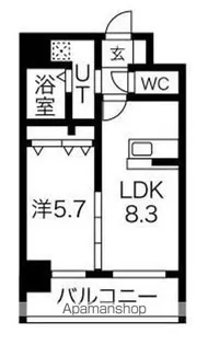 クロス天神南【2階】の間取り