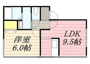 オークヴィラ中道【102号室】の間取り
