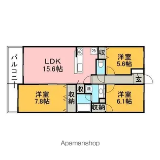 ヴィラモラージュ【4階】の間取り