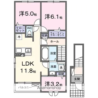 グラース【2階】の間取り