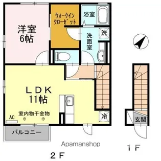 レ・セーナ パレスB【2階】の間取り