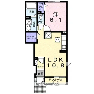 アップル B【1階】の間取り