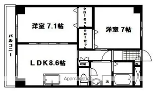 第4ジーオンビル【205号室】の間取り
