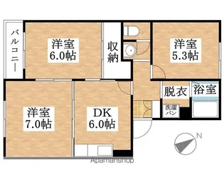 サンハイツ今枝【301号室】の間取り