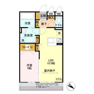 1LDKの間取り画像