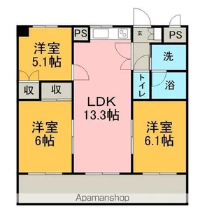 ストークマンション【3-D号室】の間取り